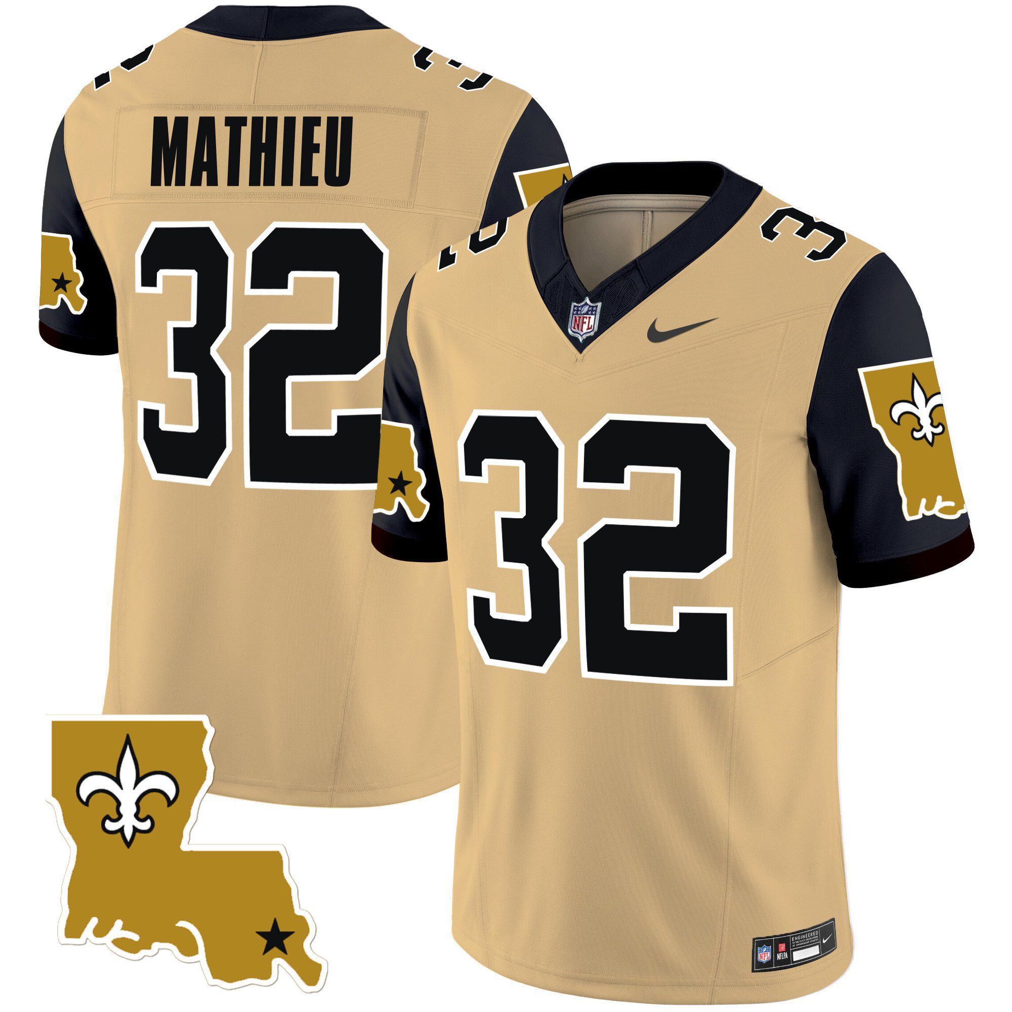 Men New Orleans Saints #32 Mathieu Yellow 2024 Nike 1987 Legacy Vapor Limited NFL Jersey